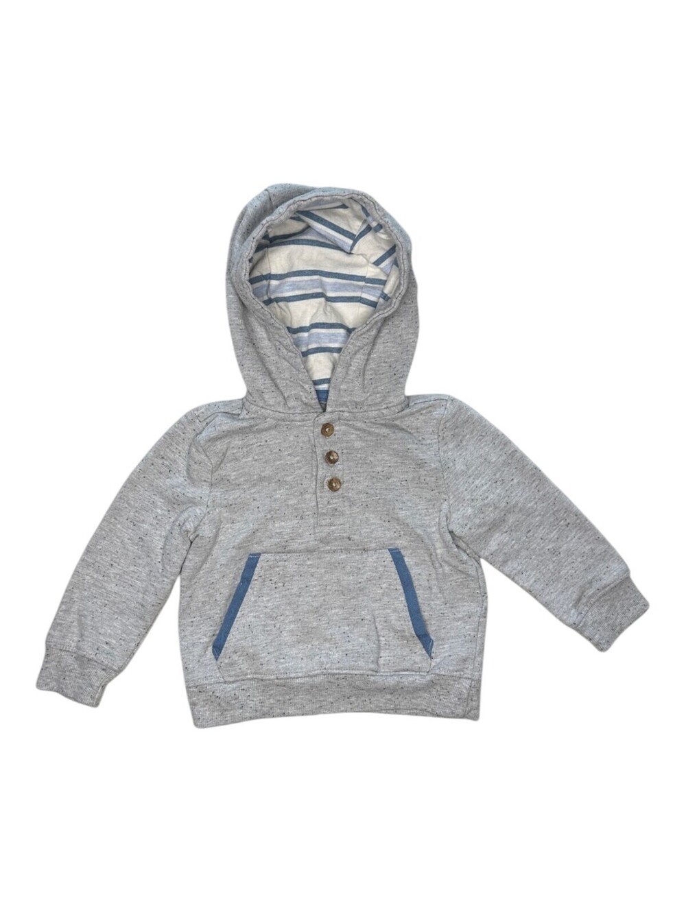Tahari Boys' Gray and Light Blue Hoodie Sweatshirt Size 12M